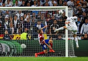 Bale heads a 110th-minute goal in the 2014 Champions League final against Atlético Madrid, giving Madrid the lead in a game they went on to win 4-1.