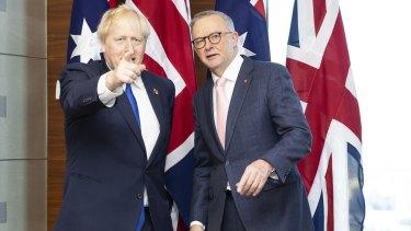 British Prime Minister Boris Johnson met Australian Prime Minister Anthony Albanese at a bilateral meeting, during Albanese’s trip to the NATO leaders’ summit in Madrid, Spain, last week.