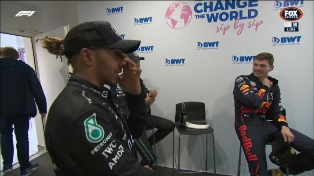 Max & Lewis chuckle at Ferrari's tactics